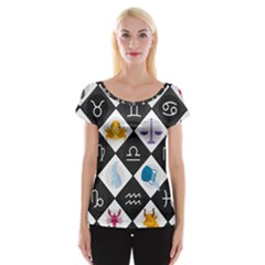 Zodiac Astrology Horoscope Cap Sleeve Top