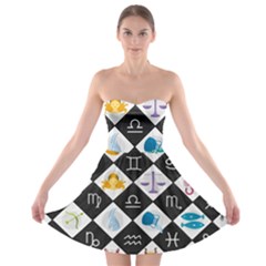 Zodiac Astrology Horoscope Strapless Bra Top Dress by HermanTelo