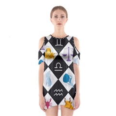 Zodiac Astrology Horoscope Shoulder Cutout One Piece Dress