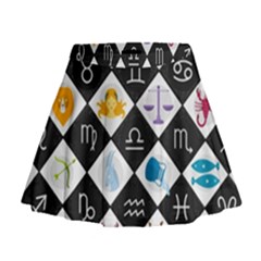 Zodiac Astrology Horoscope Mini Flare Skirt