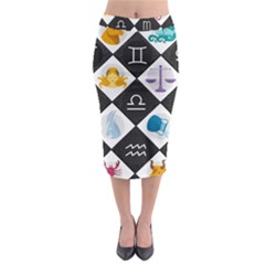 Zodiac Astrology Horoscope Midi Pencil Skirt