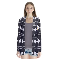 Zodiac Astrology Horoscope Drape Collar Cardigan