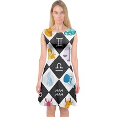 Zodiac Astrology Horoscope Capsleeve Midi Dress