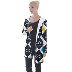 Zodiac Astrology Horoscope Longline Hooded Cardigan