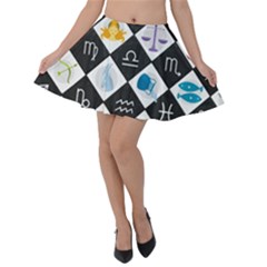 Zodiac Astrology Horoscope Velvet Skater Skirt