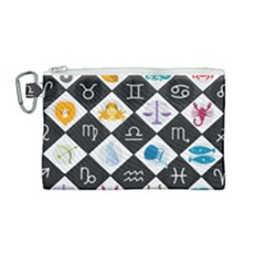 Zodiac Astrology Horoscope Canvas Cosmetic Bag (medium) by HermanTelo