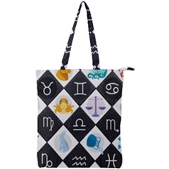 Zodiac Astrology Horoscope Double Zip Up Tote Bag by HermanTelo