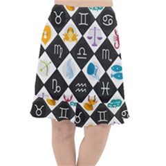 Zodiac Astrology Horoscope Fishtail Chiffon Skirt