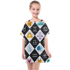 Zodiac Astrology Horoscope Kids  One Piece Chiffon Dress by HermanTelo