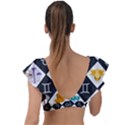 Zodiac Astrology Horoscope Plunge Frill Sleeve Bikini Top View2