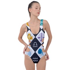 Zodiac Astrology Horoscope Side Cut Out Swimsuit