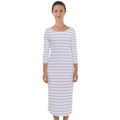 Pattern Background Monochrome Quarter Sleeve Midi Bodycon Dress