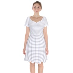 Pattern Background Monochrome Short Sleeve Bardot Dress