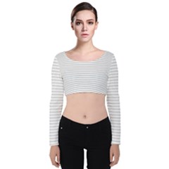 Pattern Background Monochrome Velvet Long Sleeve Crop Top