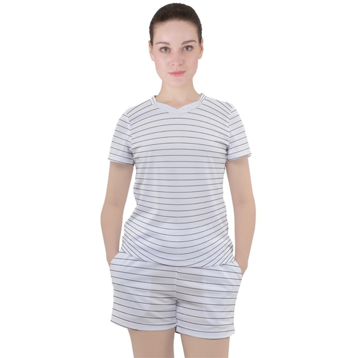 Pattern Background Monochrome Women s Tee and Shorts Set