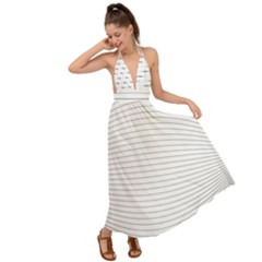 Pattern Background Monochrome Backless Maxi Beach Dress