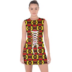 Rby-b-9-9 Lace Up Front Bodycon Dress