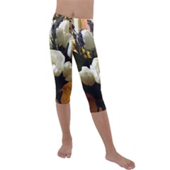 Tulips 1 3 Kids  Lightweight Velour Capri Leggings  by bestdesignintheworld