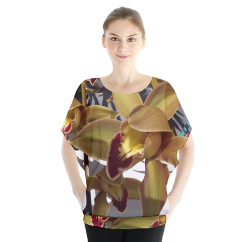 Orchids  1 1 Batwing Chiffon Blouse by bestdesignintheworld