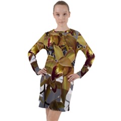 Orchids  1 1 Long Sleeve Hoodie Dress