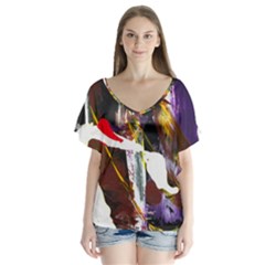 Wildfire 1 1 V-neck Flutter Sleeve Top by bestdesignintheworld