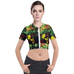 Revelation 1 2 Short Sleeve Cropped Jacket by bestdesignintheworld