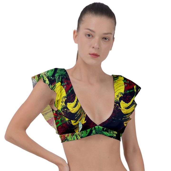 Revelation 1 2 Plunge Frill Sleeve Bikini Top