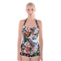 Lilies In A Vase 1 2 Boyleg Halter Swimsuit  View1