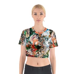 Lilies In A Vase 1 2 Cotton Crop Top by bestdesignintheworld