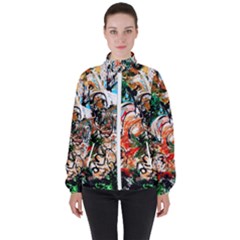 Lilies In A Vase 1 2 Women s High Neck Windbreaker by bestdesignintheworld