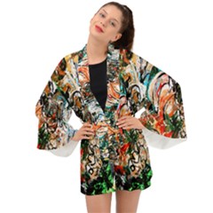 Lilies In A Vase 1 2 Long Sleeve Kimono