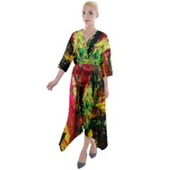 Revelation 1 10 Quarter Sleeve Wrap Front Maxi Dress by bestdesignintheworld