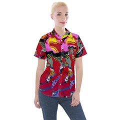 Faberge Chicken 1 1 Women s Short Sleeve Pocket Shirt