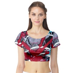 Pussy Butterfly 1 1 Short Sleeve Crop Top by bestdesignintheworld