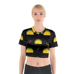 Festive Seamless Pattern With National Taco Food Cotton Crop Top