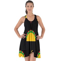 Festive Seamless Pattern With National Taco Food Show Some Back Chiffon Dress