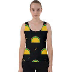 Festive Seamless Pattern With National Taco Food Velvet Tank Top by Wegoenart