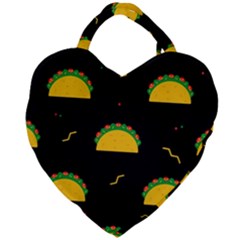 Festive Seamless Pattern With National Taco Food Giant Heart Shaped Tote by Wegoenart