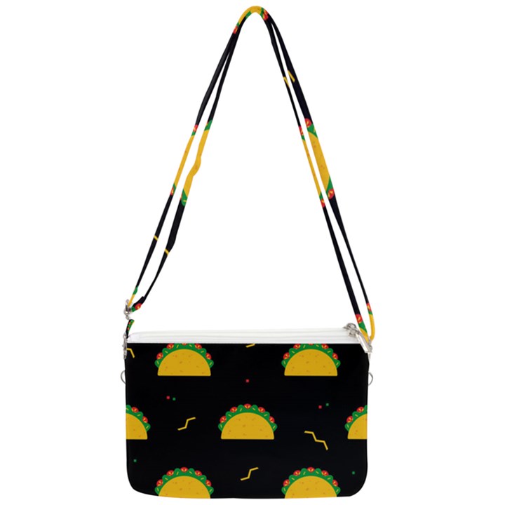 Festive Seamless Pattern With National Taco Food Double Gusset Crossbody Bag