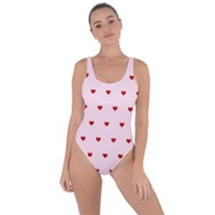 Hearts Seamless Pattern Pink Background Bring Sexy Back Swimsuit by Wegoenart