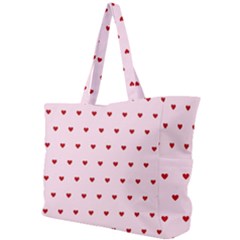 Hearts Seamless Pattern Pink Background Simple Shoulder Bag by Wegoenart