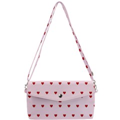 Hearts Seamless Pattern Pink Background Removable Strap Clutch Bag