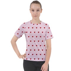 Hearts Seamless Pattern Pink Background Women s Sport Raglan Tee