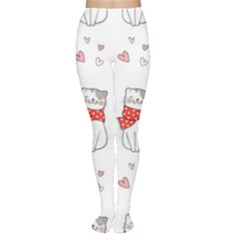 Seamless Pattern Cute Cat With Little Heart Tights by Wegoenart