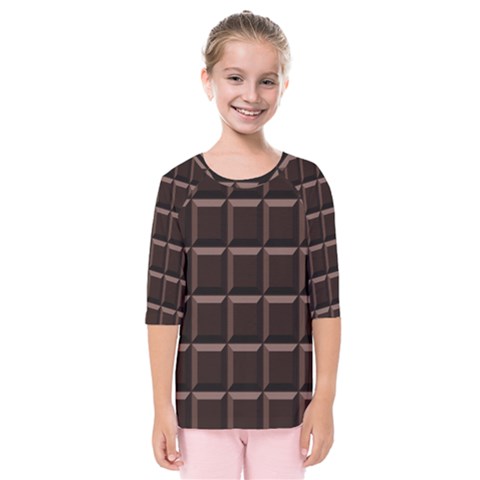 Dark Chocolate Seamless Pattern Sweet Texture Kids  Quarter Sleeve Raglan Tee by Wegoenart