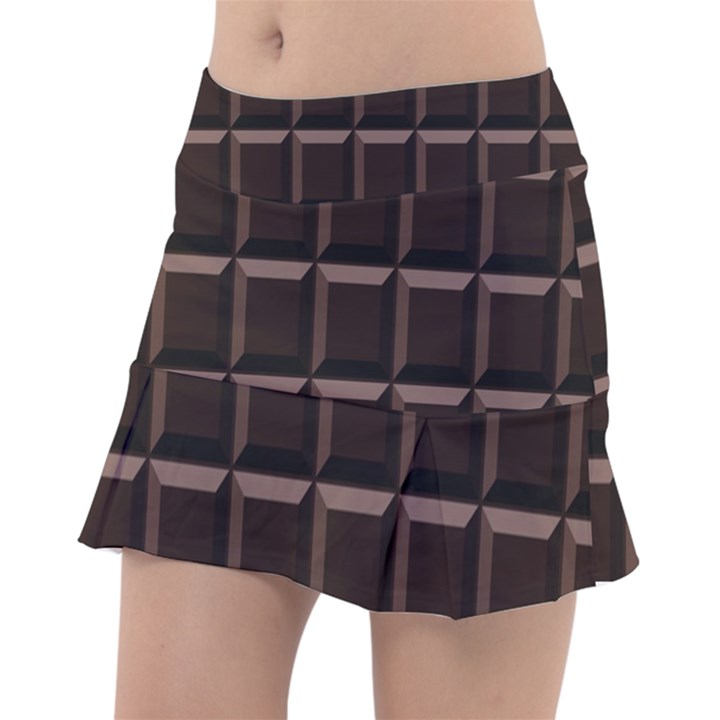 Dark Chocolate Seamless Pattern Sweet Texture Tennis Skorts