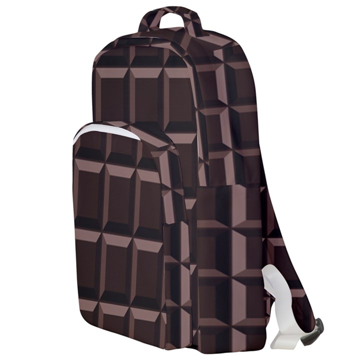 Dark Chocolate Seamless Pattern Sweet Texture Double Compartment Backpack