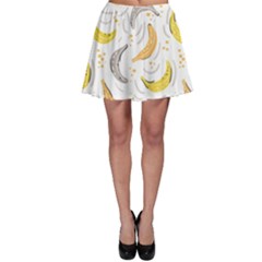 Seamless Stylish Pattern With Fresh Yellow Bananas Background Skater Skirt by Wegoenart