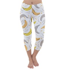 Seamless Stylish Pattern With Fresh Yellow Bananas Background Capri Winter Leggings  by Wegoenart