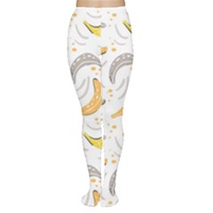 Seamless Stylish Pattern With Fresh Yellow Bananas Background Tights by Wegoenart